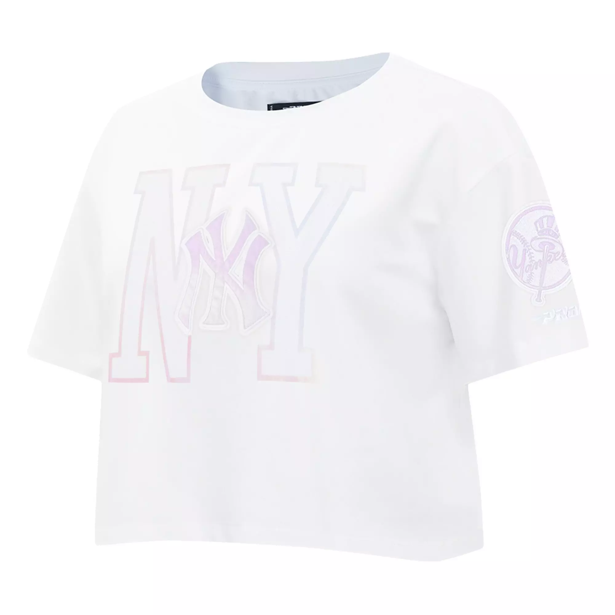 ntm♡♡ Pro Standard Women's New York Yankees Hologram Boxy Tee-White